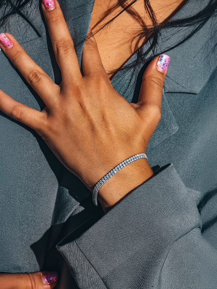 Браслет Фіаніт (5А) Срібло 925° (родій) 957974