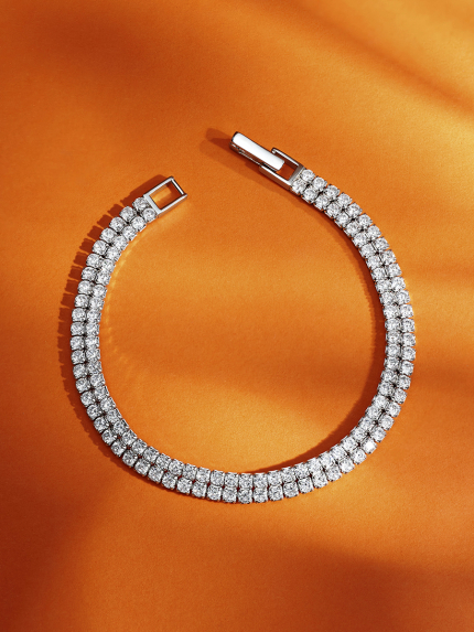 Браслет Фіаніт (5А) Срібло 925° (родій) 957974