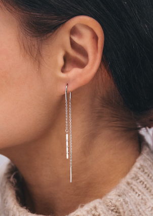 Сережки без вставок Срібло 925° (родій) 262773