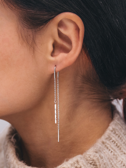 Сережки без вставок Срібло 925° (родій) 262773