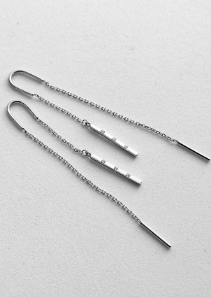 Сережки без вставок Срібло 925° (родій) 262773