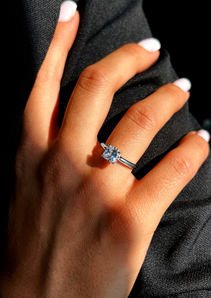 Каблучка Фіаніт (8А) Срібло 925° (родій) LZR01P7