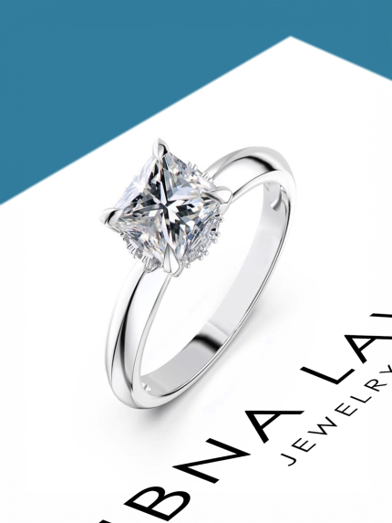 Fianite ring (8A) Silver 925° (rhodium) LZR01P7