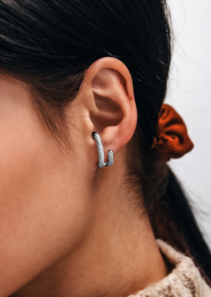 Сережки Фіаніт (5А) Срібло 925° (родій) SE391P