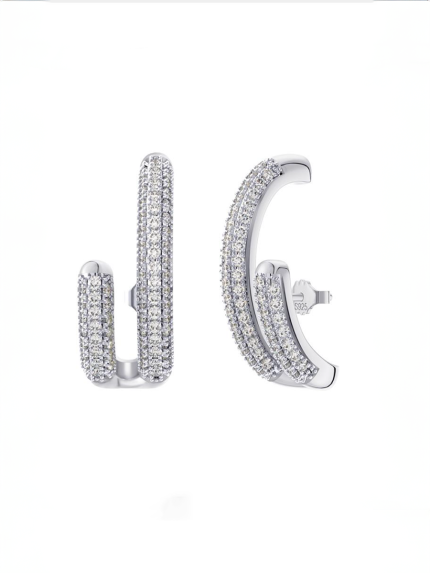 Fianite earrings (AAAA) 925° silver (rhodium) SE391P