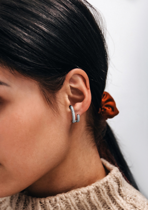 Сережки Фіаніт (5А) Срібло 925° (родій) SE391P