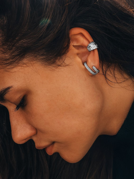 Fianite earrings (AAAA) 925° silver (rhodium) SE391P