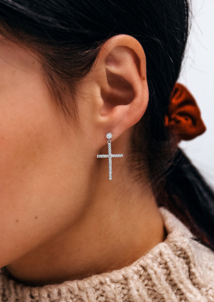 Сережки Фіаніт (5А) Срібло 925° (родій) 958001