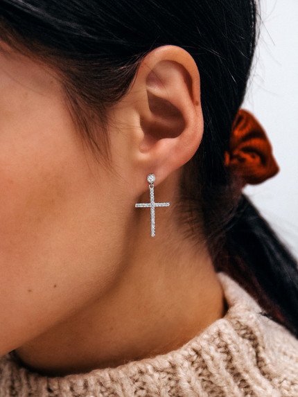 Сережки Фіаніт (5А) Срібло 925° (родій) 958001