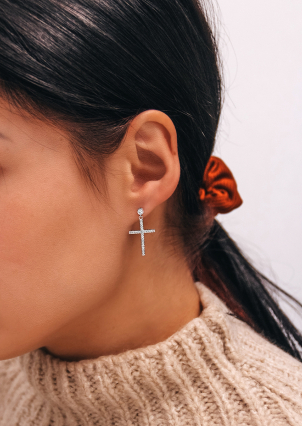 Сережки Фіаніт (5А) Срібло 925° (родій) 958001