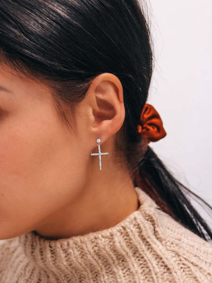 Сережки Фіаніт (5А) Срібло 925° (родій) 958001