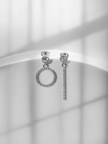 Сережки Фіаніт (5А) Срібло 925° (родій) APE119P