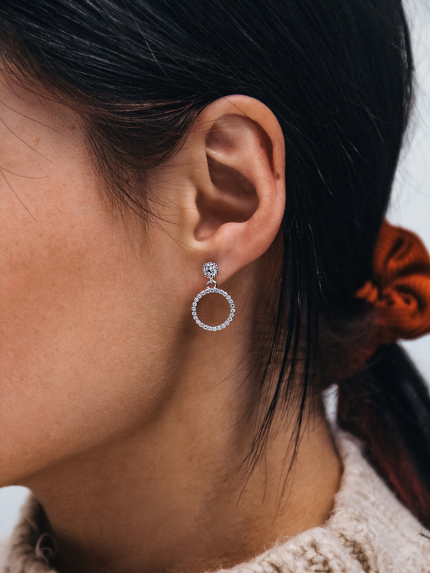 Сережки Фіаніт (5А) Срібло 925° (родій) APE119P