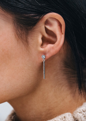 Сережки Фіаніт (5А) Срібло 925° (родій) APE119P