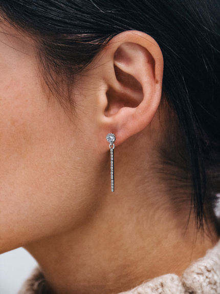 Сережки Фіаніт (5А) Срібло 925° (родій) APE119P