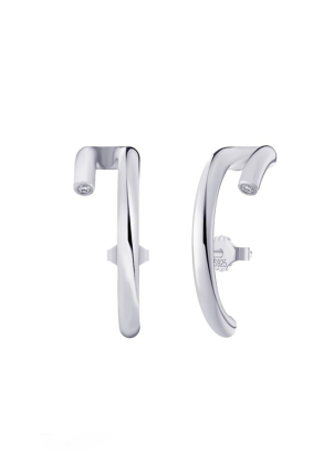 Сережки без вставок Срібло 925° (родій) SE392P