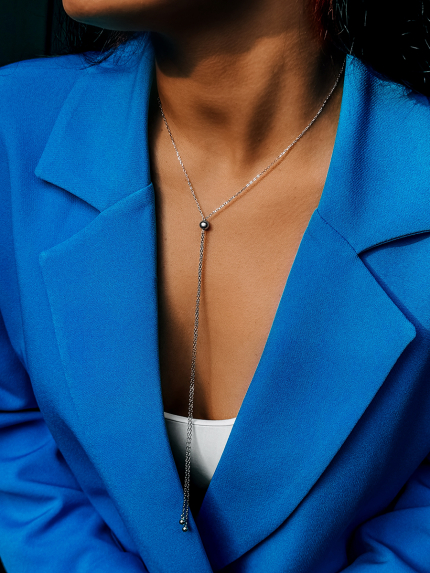 Кольє без вставок Срібло 925° (родій) 958002