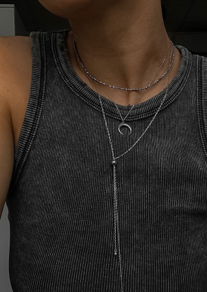 Кольє без вставок Срібло 925° (родій) 958002