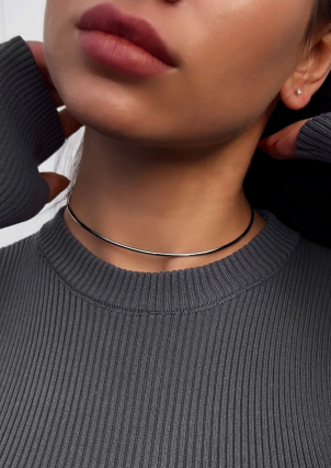 Кольє без вставок Срібло 925° (родій) GZN254P