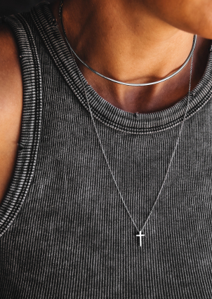 Кольє без вставок Срібло 925° (родій) GZN254P