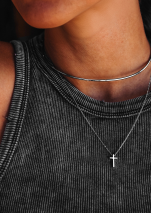 Кольє без вставок Срібло 925° (родій) GZN254P