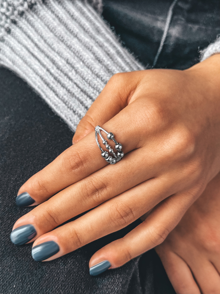 Каблучка без вставок Срібло 925° (родій) 958004