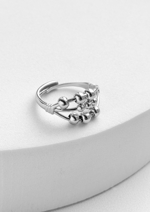 Каблучка без вставок Срібло 925° (родій) 958004