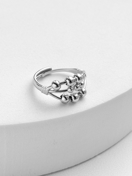 Каблучка без вставок Срібло 925° (родій) 958004