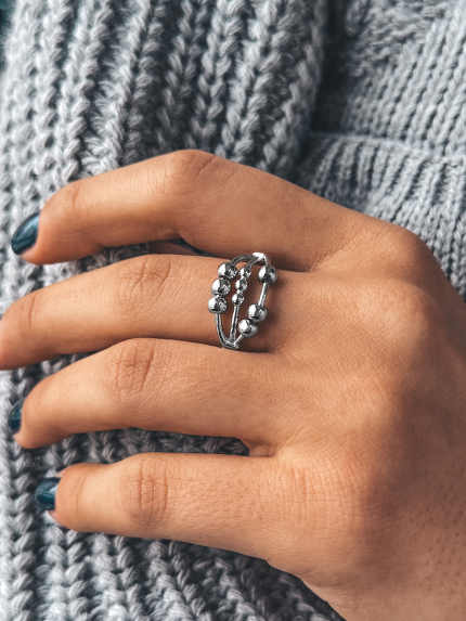 Каблучка без вставок Срібло 925° (родій) 958004