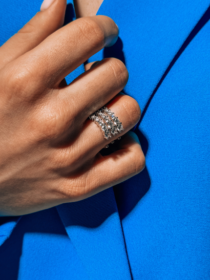 Каблучка фіаніт Срібло 925° (родій) 978005