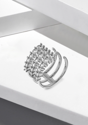 Каблучка фіаніт Срібло 925° (родій) 978005