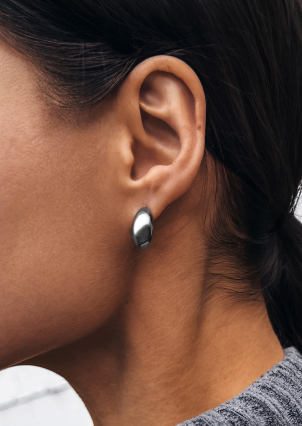 Сережки без вставок Срібло 925° (родій) 958006