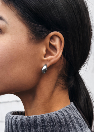 Сережки без вставок Срібло 925° (родій) 958006