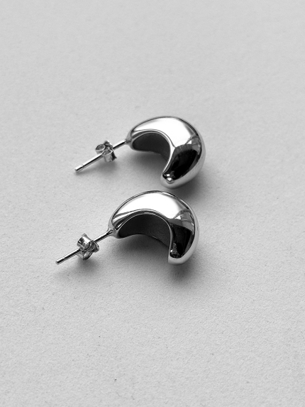 Сережки без вставок Срібло 925° (родій) 958006