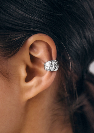 Сережки без вставок Срібло 925° (родій) 958007