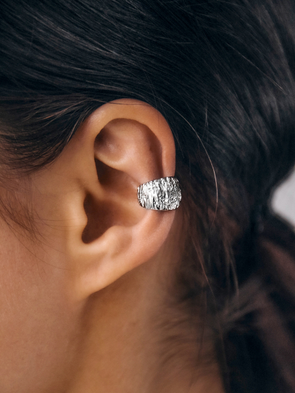 Сережки без вставок Срібло 925° (родій) 958007