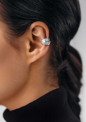 Сережки без вставок Срібло 925° (родій) 958007