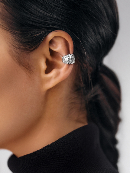 Сережки без вставок Срібло 925° (родій) 958007