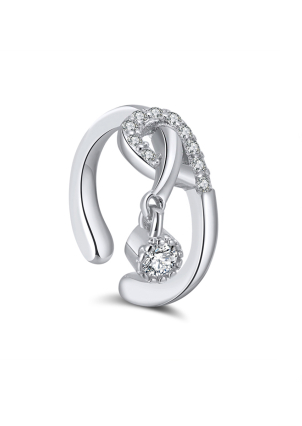 Сережки без вставок Срібло 925° (родій) 958008