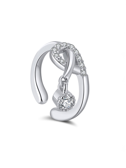 Сережки без вставок Срібло 925° (родій) 958008