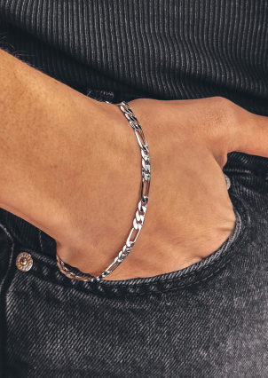 Браслет без вставок Срібло 925° (родій) GZB247P20