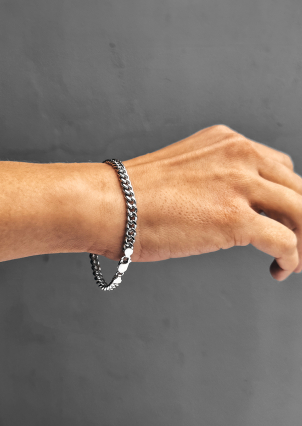 Браслет без вставок Срібло 925° (родій) GZB248P5