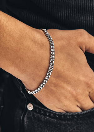 Браслет без вставок Срібло 925° (родій) GZB248P5