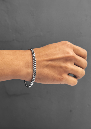 Браслет без вставок Срібло 925° (родій) GZB248P5