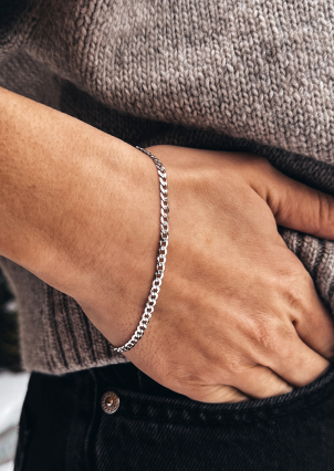 Браслет без вставок Срібло 925° (родій) GZB249P3