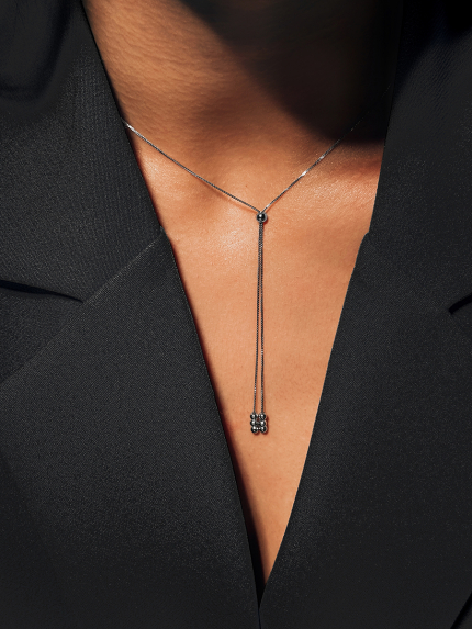 Кольє без вставок Срібло 925° (родій) 7190714