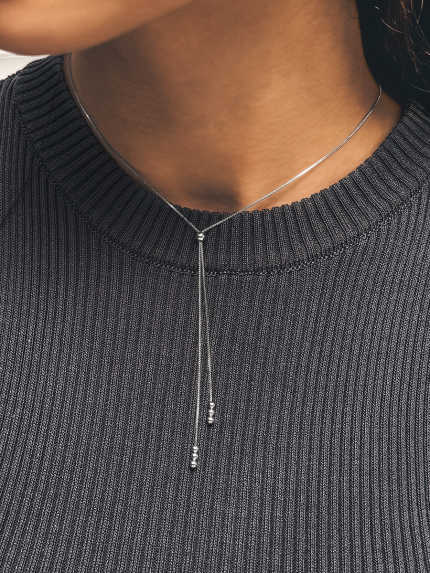 Кольє без вставок Срібло 925° (родій) 7190714