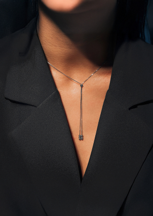 Кольє без вставок Срібло 925° (родій) 7190714