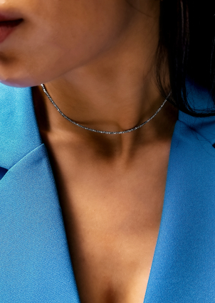 Кольє без вставок Срібло 925° (родій) 190003