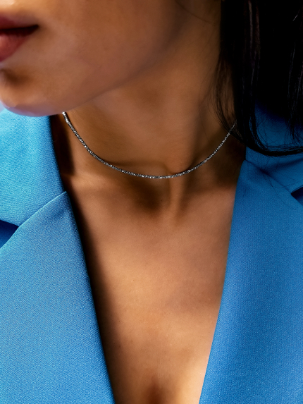 Кольє без вставок Срібло 925° (родій) 190003